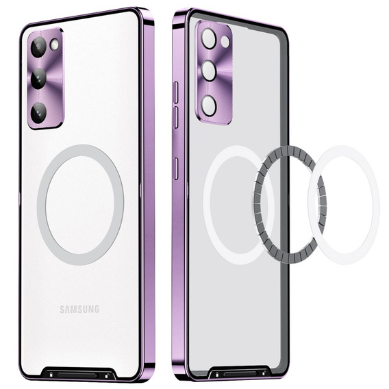 Carcasă de protecție pentru camera foto pentru Samsung Galaxy S20 FE, CamShield MagSafe, transparent / violet