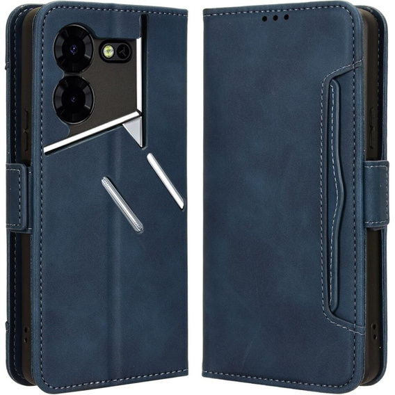 Cu clapetă pentru Tecno Pova 5 Pro 4G, Card Slot, albastru