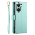 Cu clapetă pentru Xiaomi Poco X7 Pro 5G, Wallet Zipper Pocket, verde