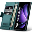Husă pentru Oppo Reno 13F / Oppo Reno 13FS, ERBORD Glossy Litchi, portofel cu clapetă, verde