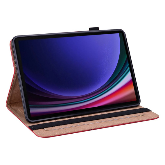 Husă pentru Samsung Galaxy Tab S10 Lite / S10 FE / S9 FE / S9, Classic, cu spațiu pentru stylus, roșu