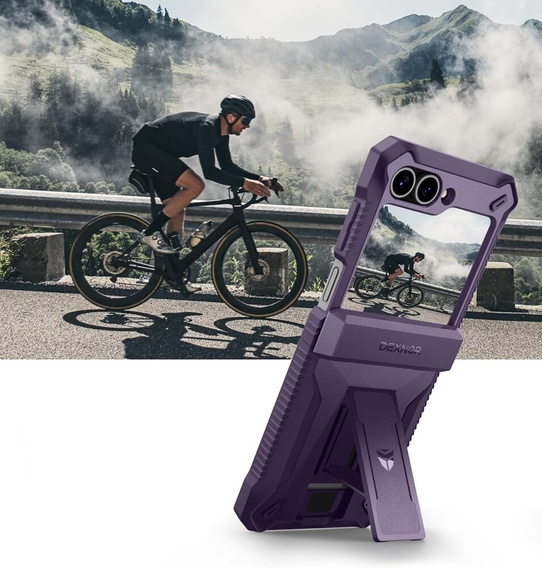 Husa blindată pentru Samsung Galaxy Z Flip7 FE / Z Flip6, Dexnor Clip Holder, violet