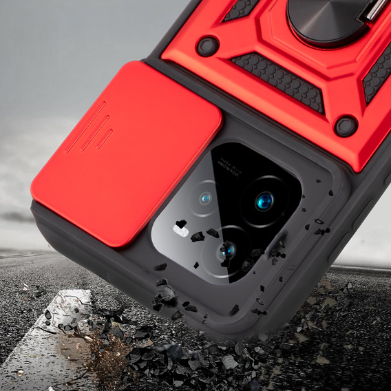 Husă blindată pentru Realme GT 7 Pro, CamShield Slide, roșu