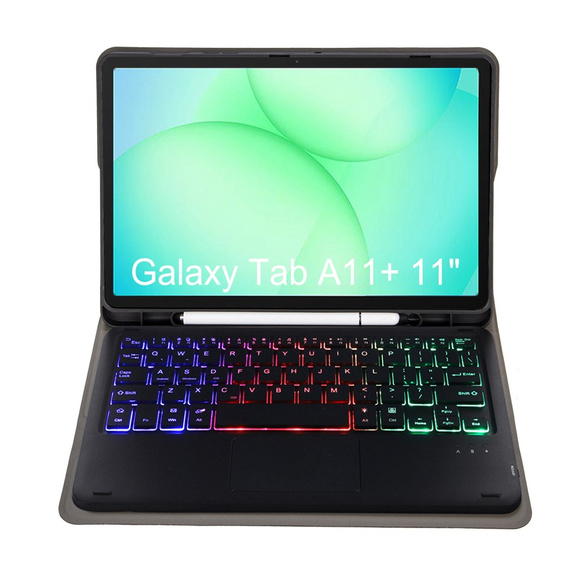 Husă cu tastatură Bluetooth iluminată și touchpad pentru Samsung Galaxy Tab A11+