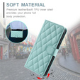 Husă cu clapetă pentru Samsung Galaxy S25 FE, Rhombus Crossbody Leather, verde