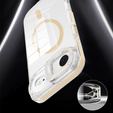Husă pentru iPhone Air, pentru MagSafe, cu suport, transparentă cu inserții aurii