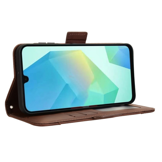 Cu clapetă pentru Samsung Galaxy A16, Card Slot, maro