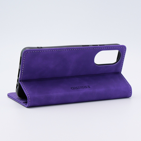 Husă pentru Oppo A78 4G, ERBORD Vintage, portofel cu clapetă, violet