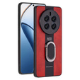 Carcasă pentru Realme 12 Pro 5G / 12 Pro+ 5G, Leather Kickstand Ring, roșu