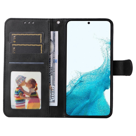Cu clapetă pentru Samsung Galaxy A34 5G, Leather Wallet, negru