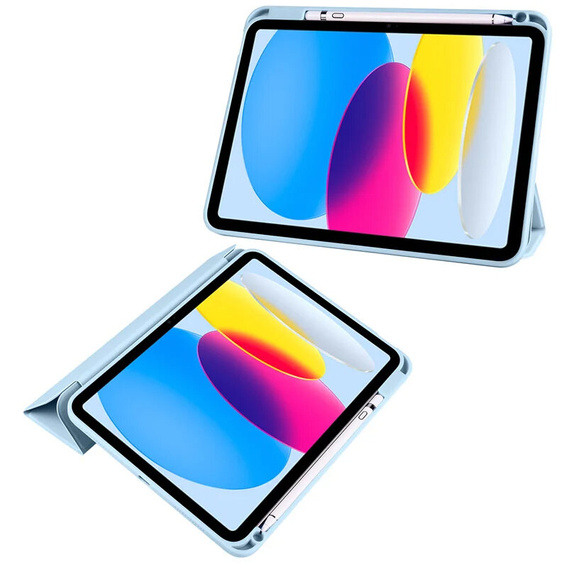 Husă pentru iPad 10.9 2022 10 Gen, Smartcase Hybrid, cu spațiu pentru stylus, albastru