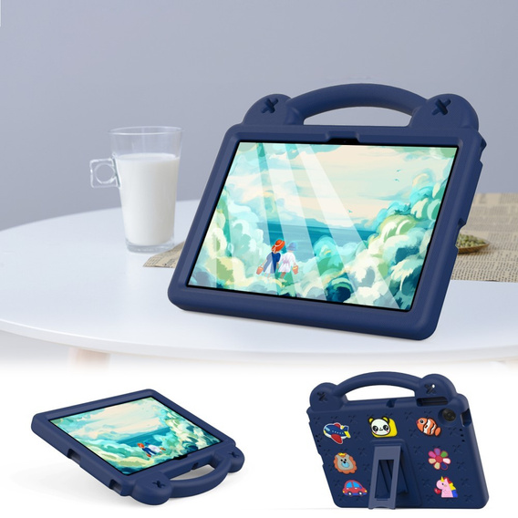 Husă pentru copii pentru Lenovo Tab TB311FU, Cute Patterns, cu suport, albastru închis