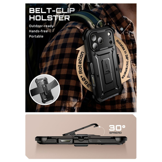 Carcasă Supcase pentru iPhone 17 Pro Max, Unicorn Beetle Pro, negru