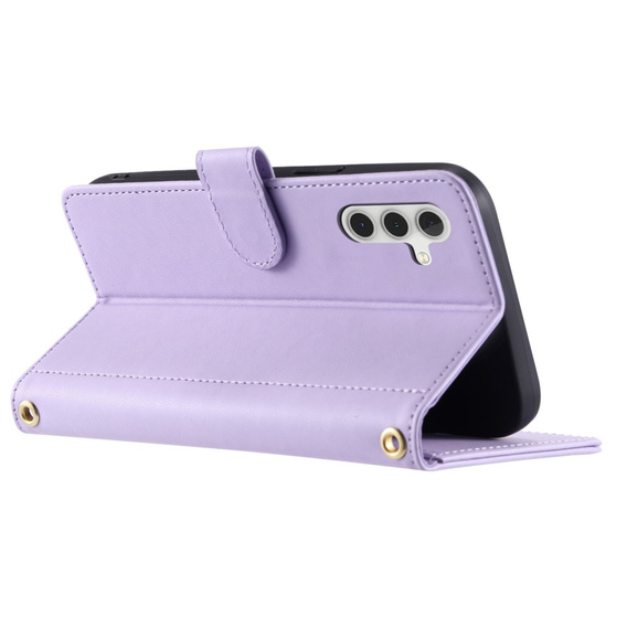 Husă cu clapetă pentru Samsung Galaxy A36 5G, Rhombus Crossbody Leather, violet