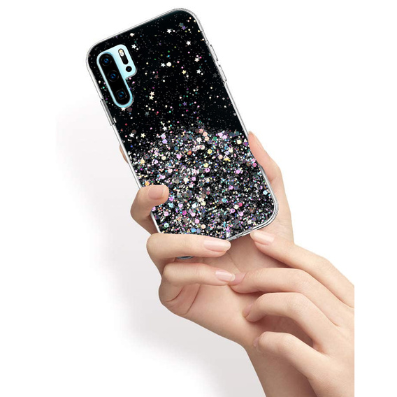Huse pentru Huawei P30 Pro, Glittery, negru