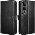 Cu clapetă pentru Vivo V50 Lite 4G / 5G, Crazy Horse Wallet, negru