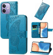 Cu clapetă pentru Oppo A40 / Oppo A40m, Butterfly, albastru
