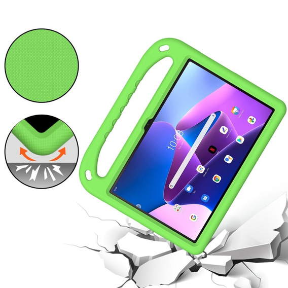 Husă pentru copii pentru Lenovo Tab M10 10.1 Gen 3, husă pentru copii cu mâner, verde