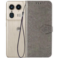 Cu clapetă pentru Motorola Edge 50 Ultra, Mandala, gri