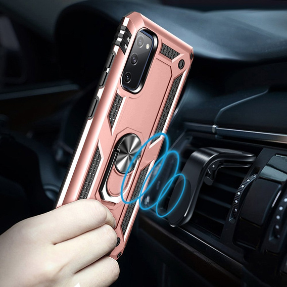 Husă blindată pentru Samsung Galaxy S20 FE, Nox Case Ring, roz rose gold