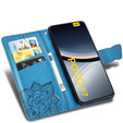 Cu clapetă pentru Xiaomi Poco F7, Butterfly, albastru