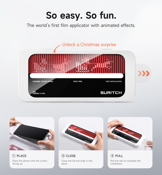 2x sticlă temperată SURITCH pentru iPhone 15 Pro