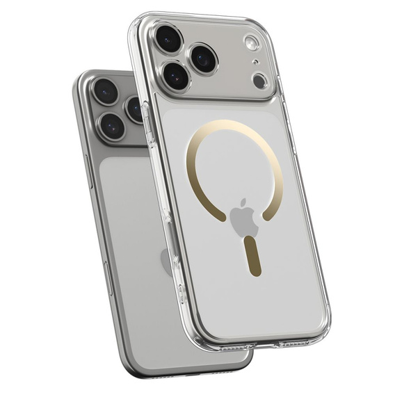 Carcasă Spigen pentru iPhone 17 Pro Max, Ultra Hybrid MagSafe, transparentă / aurie