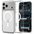 Carcasă Spigen Ultra Hybrid MagSafe pentru iPhone 17 Pro, transparentă / albă