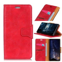 Cu clapetă pentru Huawei P30 Pro, Split Leather Wallet, roșu