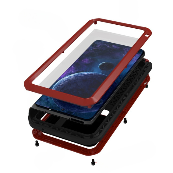 Love Mei Huse pentru Samsung Galaxy A52/A52s, armored with glass, roșu