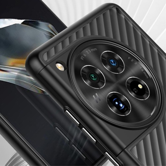 Huse pentru OnePlus 12 5G, Fusion Twill Stripe, transparent / negru