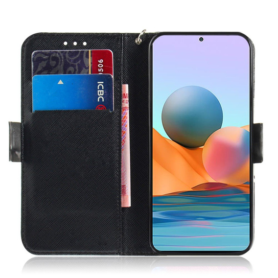 Cu clapetă pentru Xiaomi Redmi Note 10 Pro, Wallet, albastru