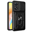 Husă blindată pentru Oppo A98 5G, Camera Slide Card Slot, negru