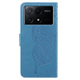 Cu clapetă pentru Xiaomi Poco X6 Pro 5G, Butterfly, violet