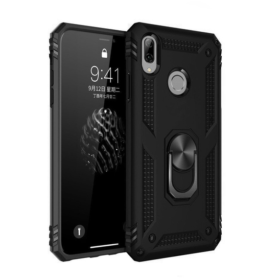 Husă blindată pentru Huawei P20 Lite, Nox Case Ring, negru