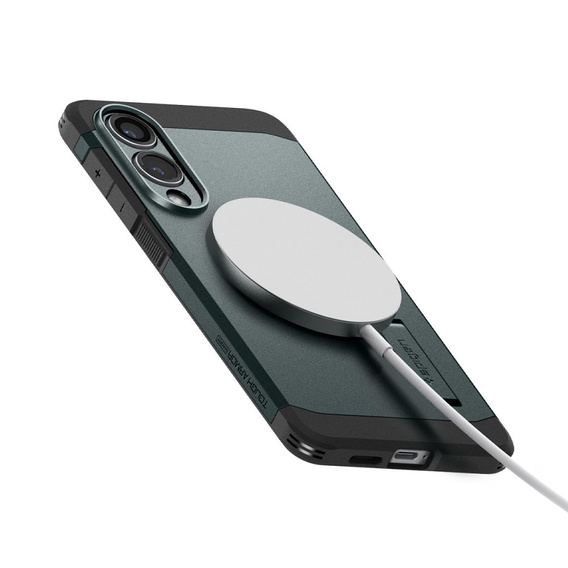 Carcasa Spigen pentru Samsung Galaxy A36 5G, Tough Armor Mag MagSafe, negru + 9H Tempered Glass