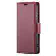 Husă pentru Oppo A60, ERBORD Glossy Litchi, portofel cu clapetă, roșu