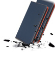 Cu clapetă pentru Samsung Galaxy S25 Edge, Litchi Skin Grain, albastru închis