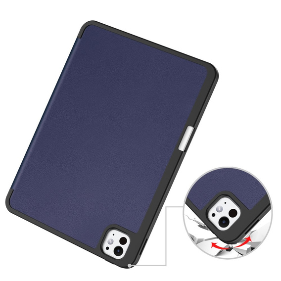 Husă pentru iPad Pro 11" 2024 (5 gen.), Smartcase cu spațiu pentru stylus, albastru închis