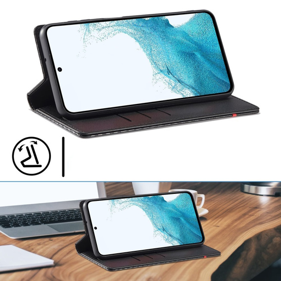 Carcasă cu clapetă pentru Samsung Galaxy S25, Carbon LC.IMEEKE, negru