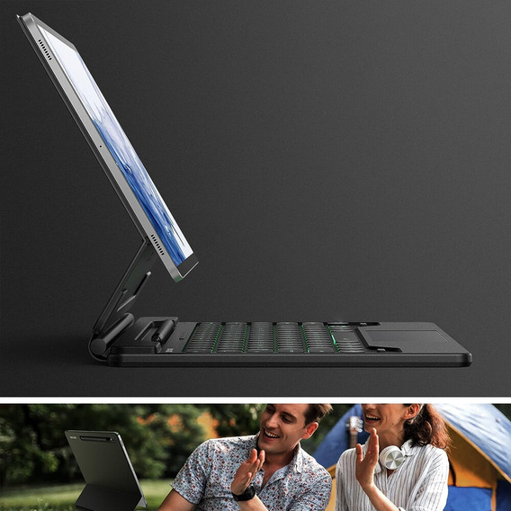 Husă tastatură pentru Samsung Galaxy Tab S10+/S9 FE+ Plus/S9+/ S8+/ S7+/ S7 FE, Dexnor Magnetic Keyboard Touchpad, negru