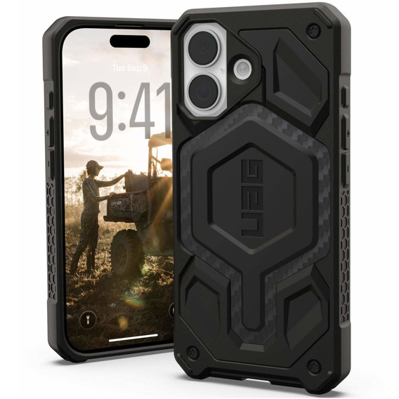 Urban Armor Gear Huse pentru iPhone 15 Plus, Monarch Pro Kevlar MagSafe, negru