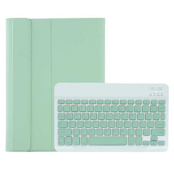 Carcasă + tastatură Samsung Galaxy Tab A9+, Leather Pen Slot, verde deschis