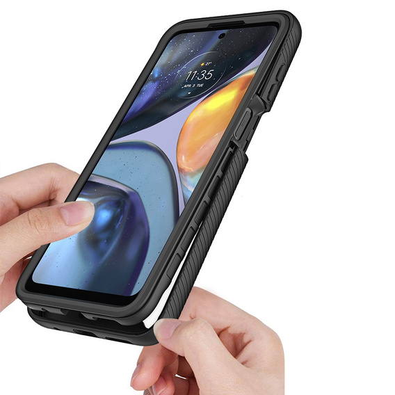 Carcasă pentru Motorola Moto G22, Shockproof, cu folie, albastru