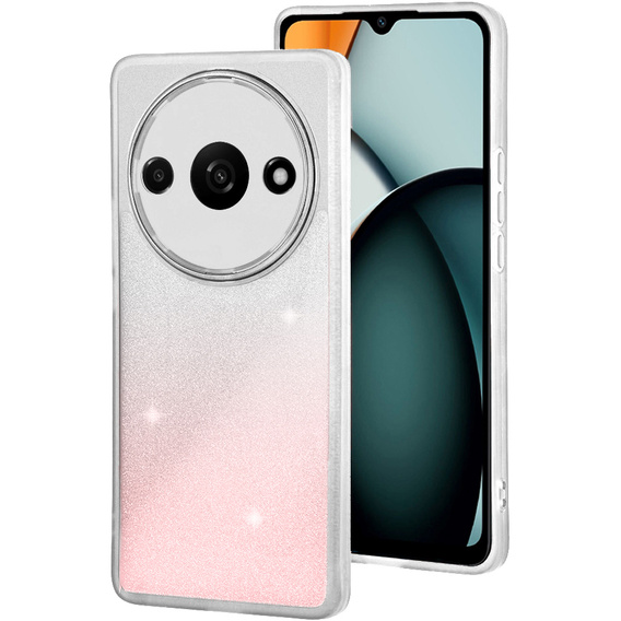 Huse pentru Xiaomi Redmi A3, Glittery Powder, alb / roz