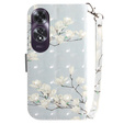 Cu clapetă pentru Oppo A60, Wallet, Magnolia Flowers gri