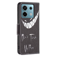 Cu clapetă pentru Xiaomi Redmi Note 13 Pro 5G, Wallet, Don't Touch My Phone negru