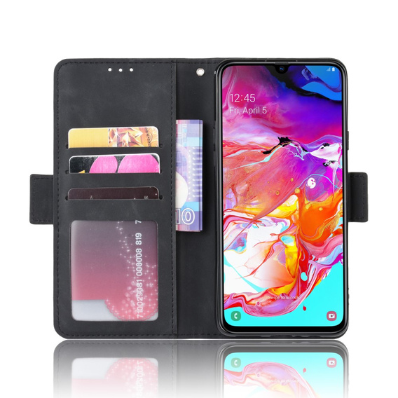 Cu clapetă pentru Samsung Galaxy A20s, Card Slot, negru