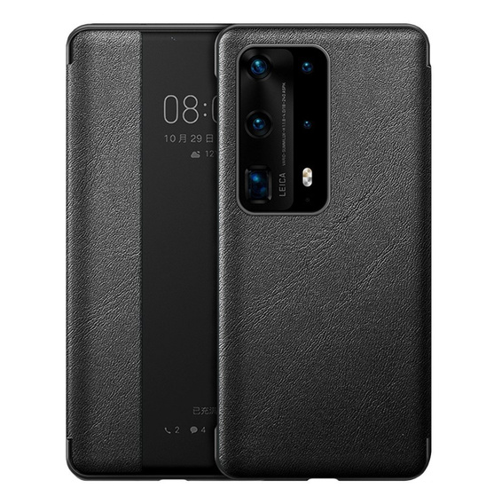 Husă cu clapetă pentru Huawei P40, Side View, negru