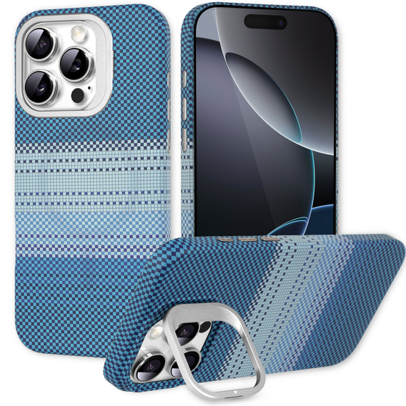 Carcasă pentru iPhone 16 Pro, cadru Kickstand, pentru MagSafe, Moon Blue